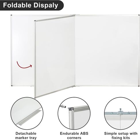 Comix Magnetic Dry Erase Board, 48" x 36" Wall Mounted Whiteboard, Aluminum Frame White Board with Pen Tray for Office School Home in Saudi Arabia