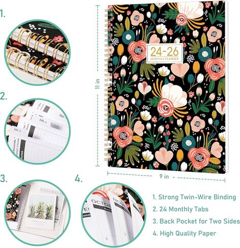 2024-2026 Monthly Planner - Monthly Planner 2024-2026 from July 2024 to June 2025, 2 Year Monthly Calendar 2024-2026, 8.5'' x 11'' Planner with Tabs in Saudi Arabia