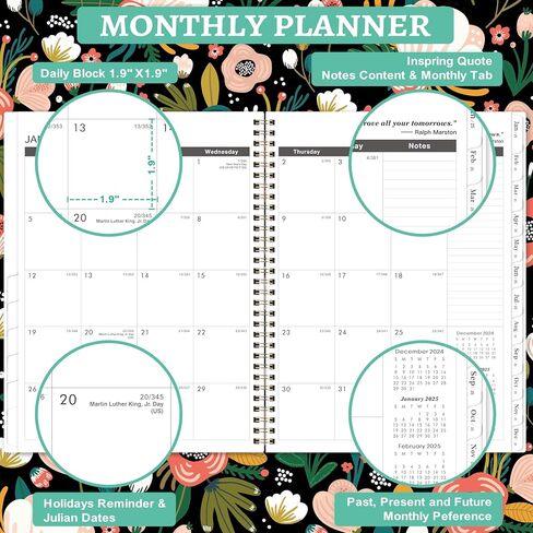 2024-2026 Monthly Planner - Monthly Planner 2024-2026 from July 2024 to June 2025, 2 Year Monthly Calendar 2024-2026, 8.5'' x 11'' Planner with Tabs in Saudi Arabia