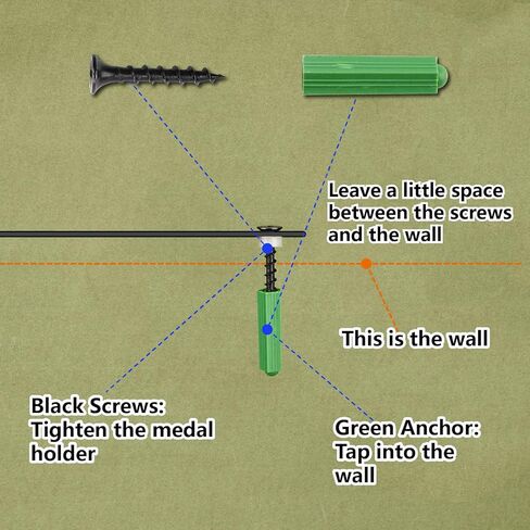 CREATCABIN ميدالية الجمباز عرض ميدالية حامل رف منظم رياضي معدني معلق حديد جدار جبل ديكور ميدالية الشماعات مع 12 خطافًا للعداء ماراثون ميدالية أسود 15.7 × 6 بوصة in Kuwait