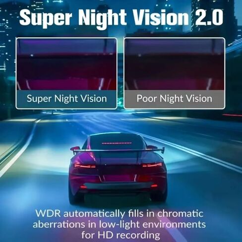 Shkalacar Dash Cam أمامي وخلفي 1080P DVR، مع 2/3 كاميرات أمامية (وداخلية) ومسجل قيادة الكاميرا الخلفية مع شاشة IPS 2 بوصة وزاوية واسعة 170 درجة تدعم تصادم الرؤية الليلية الواضحة in Saudi Arabia