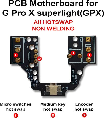 Mouse HOTSWAP Button PCB Board for Logitech G Pro X Superlight GPX GPW 2 Mechanical Micro Switch Button Motherboard DIY Repair Part Replacement Compatible in Saudi Arabia
