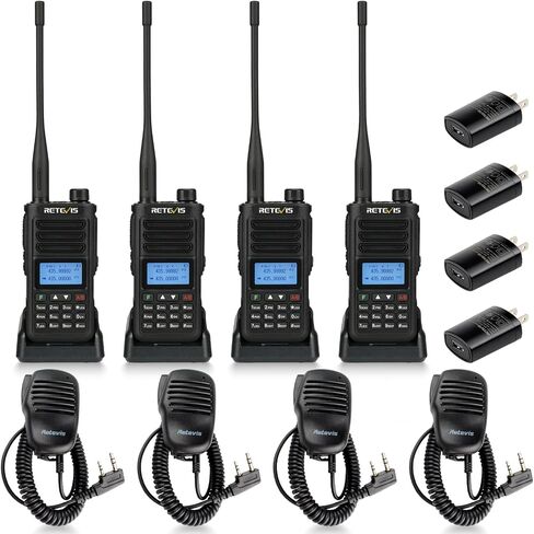راديو Retevis RA89 ثنائي النطاق، 10 واط محمول ثنائي النطاق 2500 مللي أمبير في الساعة USB-C قابل لإعادة الشحن في اتجاهين للبالغين مع ميكروفون مكبر صوت، IP68 مقاوم للماء راديو ثنائي النطاق محمول يتضمن مجموعة كاملة (4 حزم) in Saudi Arabia