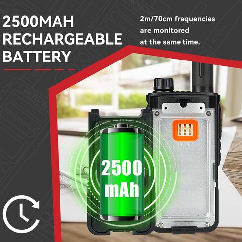 راديو Retevis RA89 ثنائي النطاق، 10 واط محمول ثنائي النطاق 2500 مللي أمبير في الساعة USB-C قابل لإعادة الشحن في اتجاهين للبالغين مع ميكروفون مكبر صوت، IP68 مقاوم للماء راديو ثنائي النطاق محمول يتضمن مجموعة كاملة (4 حزم) in Saudi Arabia