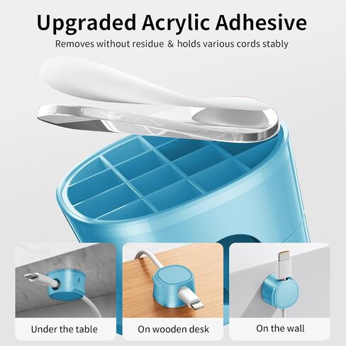 6 Pack Magnetic Cable Management Clips, FlyCoco Adhesive Cord Holder, Cable Keeper Organizer for Home Office Desk Phone Car Kitchen Wall Desktop Nightstand (Black) in Saudi Arabia
