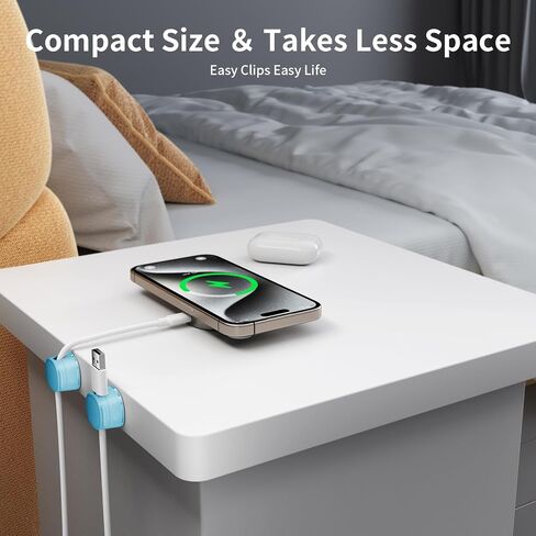 6 Pack Magnetic Cable Management Clips, FlyCoco Adhesive Cord Holder, Cable Keeper Organizer for Home Office Desk Phone Car Kitchen Wall Desktop Nightstand (Black) in Saudi Arabia