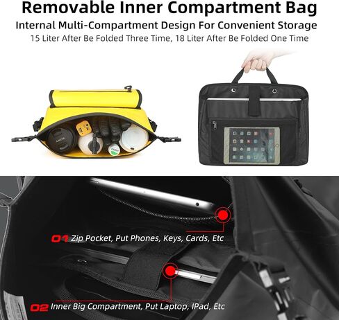 Rhinowalk Motorcycle Saddlebags, Waterproof Saddlebags, Quick Release 25L Motorcycle Single Side Hanging Bag Motorcycle Accessories in Saudi Arabia