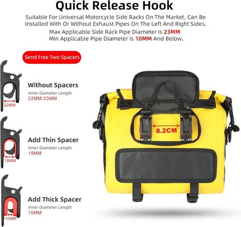 Rhinowalk Motorcycle Saddlebags, Waterproof Saddlebags, Quick Release 25L Motorcycle Single Side Hanging Bag Motorcycle Accessories in Saudi Arabia