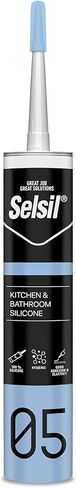 SELSIL 05 Kitchen & Bathroom Moisture Curing & Water Resistant Sealant, 100% Silicone Sealant & Adhesives, 10.5 Fl oz Cartridge or 310ml, Clear in Saudi Arabia