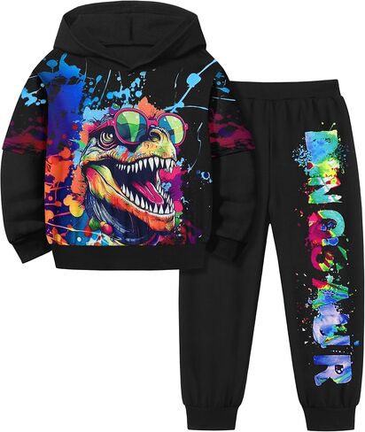 Toddler Boy Clothes 3-7Y Dinosaur Printed Toddler Clothes For Boys Long Sleeve Hoodie Pant Sets Toddler Boy Outfits in Saudi Arabia