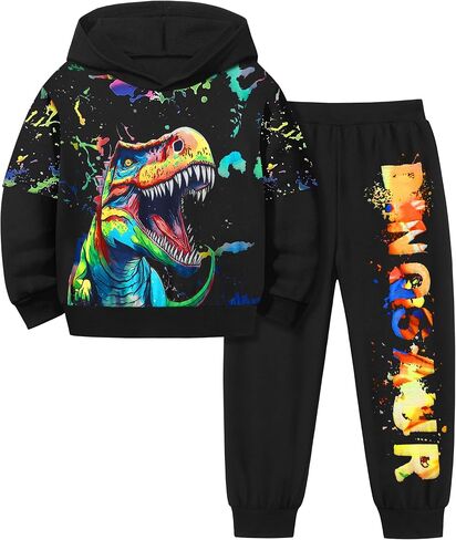 Toddler Boy Clothes 3-7Y Dinosaur Printed Toddler Clothes For Boys Long Sleeve Hoodie Pant Sets Toddler Boy Outfits in Saudi Arabia
