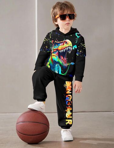Toddler Boy Clothes 3-7Y Dinosaur Printed Toddler Clothes For Boys Long Sleeve Hoodie Pant Sets Toddler Boy Outfits in Saudi Arabia