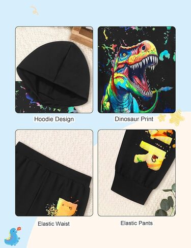 Toddler Boy Clothes 3-7Y Dinosaur Printed Toddler Clothes For Boys Long Sleeve Hoodie Pant Sets Toddler Boy Outfits in Saudi Arabia
