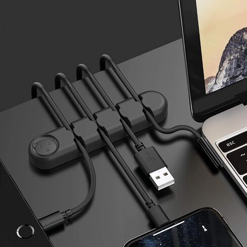2 Packs Cord Organizer Holder Cable Management Clips for Power Cord USB Mouse Cable Wire PC Desk nightstand Home Office in Saudi Arabia