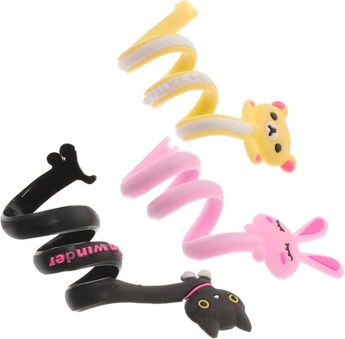 Uonlytech 1 Set 8 Pcs Winder Wrapping Paper Organizer Earbud Holder Silicone Zip Ties Animal USB Cable Protector USB Cable Wire Silicone Holder Earphone Cord Cords Holders Earphone Holder in Saudi Arabia