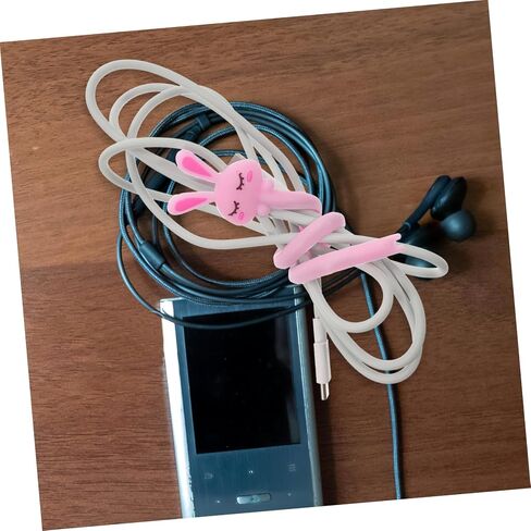 Uonlytech 1 Set 8 Pcs Winder Wrapping Paper Organizer Earbud Holder Silicone Zip Ties Animal USB Cable Protector USB Cable Wire Silicone Holder Earphone Cord Cords Holders Earphone Holder in Saudi Arabia