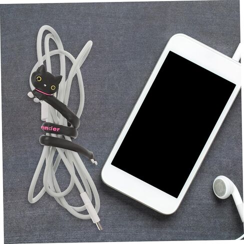 Uonlytech 1 Set 8 Pcs Winder Wrapping Paper Organizer Earbud Holder Silicone Zip Ties Animal USB Cable Protector USB Cable Wire Silicone Holder Earphone Cord Cords Holders Earphone Holder in Saudi Arabia
