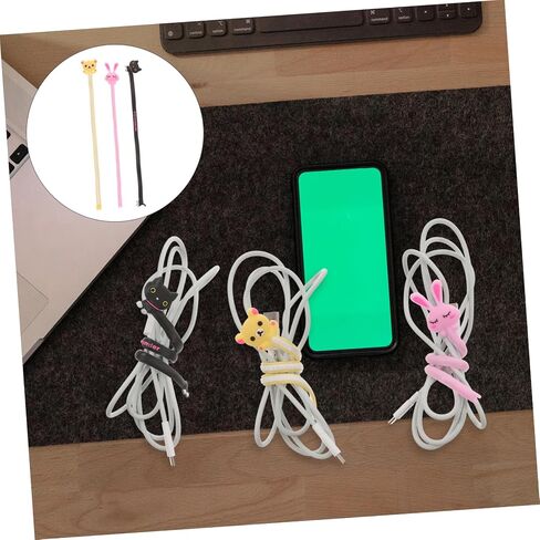 Uonlytech 1 Set 8 Pcs Winder Wrapping Paper Organizer Earbud Holder Silicone Zip Ties Animal USB Cable Protector USB Cable Wire Silicone Holder Earphone Cord Cords Holders Earphone Holder in Saudi Arabia