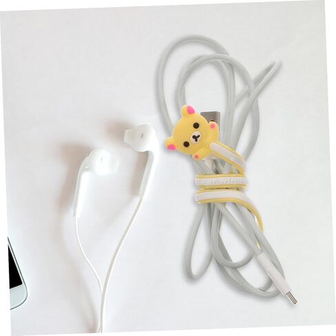 Uonlytech 1 Set 8 Pcs Winder Wrapping Paper Organizer Earbud Holder Silicone Zip Ties Animal USB Cable Protector USB Cable Wire Silicone Holder Earphone Cord Cords Holders Earphone Holder in Saudi Arabia