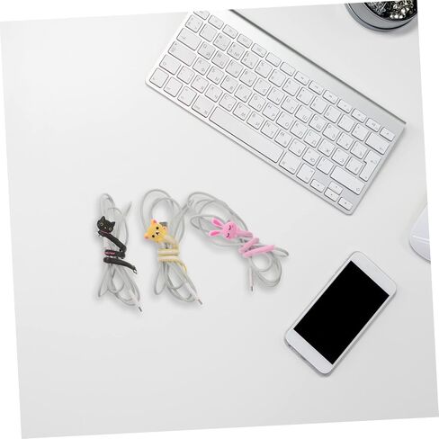 Uonlytech 1 Set 8 Pcs Winder Wrapping Paper Organizer Earbud Holder Silicone Zip Ties Animal USB Cable Protector USB Cable Wire Silicone Holder Earphone Cord Cords Holders Earphone Holder in Saudi Arabia