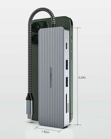TOTU USB C Hub، محطة إرساء 9 في 1 من النوع C مع منفذ HDMI 4K، 3 منافذ USB 3.0، 1 منفذ USB 2.0، 1 منفذ USB C، قارئ بطاقة SD/TF، ​​توصيل طاقة 100 وات PD USB-C، لـ Mac Pro وأجهزة الكمبيوتر المحمولة الأخرى من النوع C in Kuwait