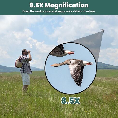ESSLNB 8.5x32 Binoculars for Adults, Outdoor Waterproof Binoculars for Travel Bird Watching Hunting, Compact Binoculars with BAK4 Prism Carrying Bag in Saudi Arabia