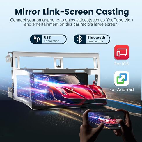2G+64G لسيارة Toyota Avalon 2005-2010 Android Car Stereo مع Carplay Wireless Android Auto، شاشة لمس 9 بوصة بلوتوث راديو السيارة يدعم GPS Navigation WiFi HiFi Audio FM SWC USB + كاميرا احتياطية عالية الدقة in Saudi Arabia