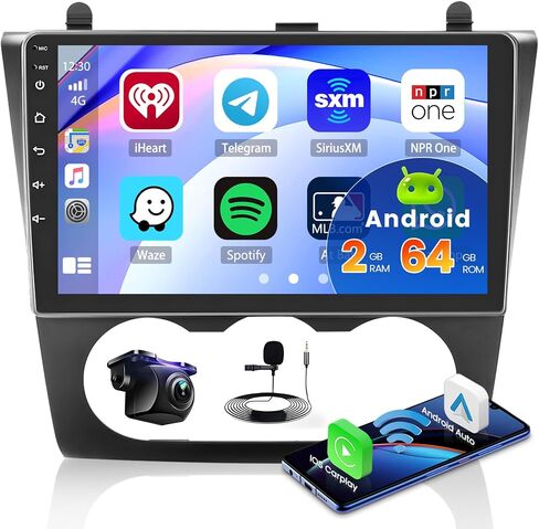 [2+64G] ستيريو سيارة Hikity Android لسيارة Nissan Altima 2008-2012، شاشة صوت تعمل باللمس 9 بوصة مع CarPlay لاسلكي/Android Auto GPS Navigation BT RDS كاميرا احتياطية in Saudi Arabia