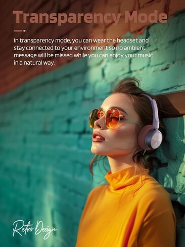 iKF-R1 Retro Headphones Bluetooth 5.4 Hi-Fi Sound Custom EQ via App 60H Playtime Comfortable Fit Multipoint Connection Lightweight Vintage Headphones (Brown) in Saudi Arabia