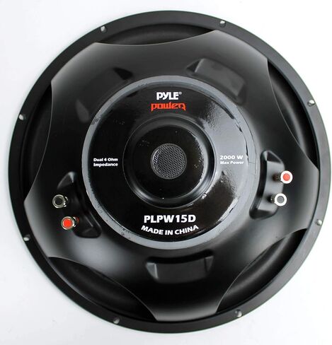مضخم صوت السيارة Pyle PLPW15D مقاس 15 بوصة بقدرة 2000 وات DVC مع سلة فولاذية سوداء، ومخروط ورق غير مضغوط، ومقاومة مزدوجة 4 أوم (3 عبوات) in Saudi Arabia