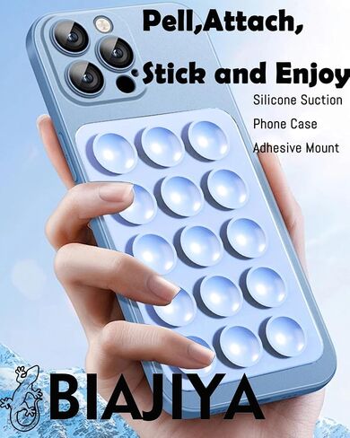 BIAJIYA حافظة هاتف لاصقة من السيليكون، قبضة هاتف لاصقة غير قابلة للانزلاق لهاتف iPhone Android Samsung، حامل هاتف قوي بدون استخدام اليدين لمقاطع الفيديو والصور الشخصية (أسود) in Kuwait