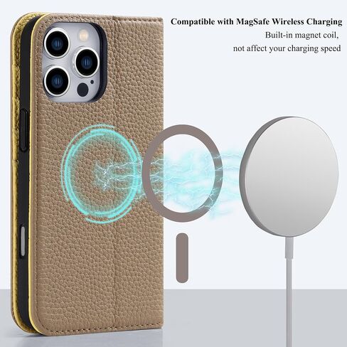 حافظة محفظة VISOUL لهاتف iPhone 16 Pro Max، حافظة محفظة من الجلد الأصلي مرصوفة بالحصى مع حامل بطاقة، حافظة هاتف مغناطيسية، غطاء قابل للطي مع مسند لهاتف iPhone 16 Pro Max (6.9 بوصة) - أسود + أحمر in Kuwait