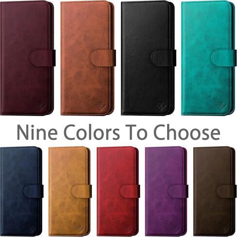 for iPhone 13 6.1" Genuine Leather Wallet case 【RFID Blocking】【4 Credit Card Holder】【Real Leather】 Flip Folio Book Phone case Protective Cover Women Men for Apple 13 case Light Brown in Saudi Arabia