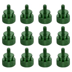 MECCANIXITY 12pcs UNC6-32x6.5mm Knurled Thumb Screw Computer Case Threaded Hand Tighten Screws Aluminum Alloy for PC Case, Purple