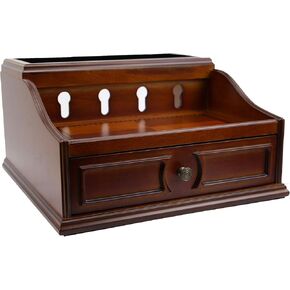 Pecan Brown Wooden Multi-Device Charging Station and Valet