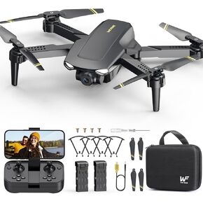 Drone for Kids Adults, WeFone WF11 1080P HD Camera Drones with FPV Transmission Mini Foldable RC Quadcopters for Beginners, One-Key Start, Headless Mode, Altitude Hold, 3 Speed Adjustable, 360° Flip, 22 Mins Flight Time