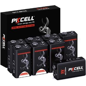 PKCELL Smoke Alarms Battery, 9V Maximum Power Dry Battery (12 Count) - Ultra Long-Lasting 9V Batteries for Smoke Detector 9V 6LR61 Alkaline