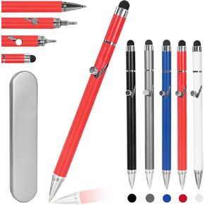 Synteny Ballpoint Pen with Stylus Tip,The Rubber Soft Touch Ballpoint Pen, 2 in 1 Stylus Stylish Pen, Metal Stylus Pen for Touch Screens,Smooth Writing Pen (White)