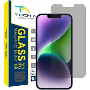 Tech Armor Privacy Screen Protector for iPhone 16 Pro 6.3 inch - Ballistic Tempered Glass, Anti-Spy, Case Friendly, Easy Installation, Bubble Free, Touch Support, 1 Pack