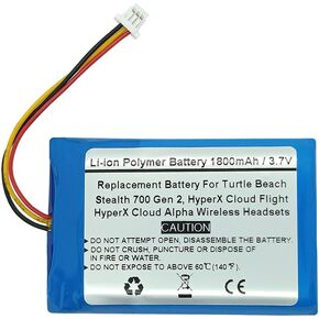 1800mAH 3.7V Replacement Battery Compatible with Turtle Beach Stealth 700 Gen 2, Hyper X Cloud Flight, Hyper X Cloud Alpha Wireless Headsets