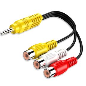 Video AV Component Adapter Cable Replacement for TCL TV, 3 RCA to AV Input Adapter - 23CM/9in