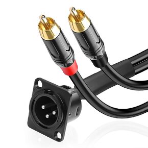 XMSJSIY D-Type XLR to RCA Cable XLR to RCA Stereo Audio Splitter Cable D-Type XLR Female to Dual RCA Male HiFi Stereo Audio Connector Microphone Cable for Mixer Speaker Amplifier - 1M/3.28FT