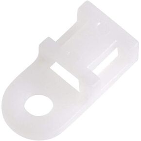 uxcell Cable Tie Base Saddle Type Mount Wire Holder Permanently Anchor To Wall Desk 19.6x9.5x5mm White 50pcs