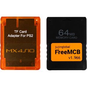 لمحول قارئ بطاقات MX4 ISO TF وبطاقة ذاكرة مجانية بسعة 64 ميجابايت، برنامج Mcboot مجاني لـ PS2 in Kuwait