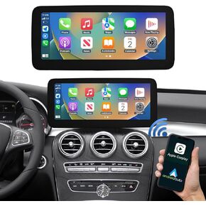 Road Top 12.3 Inch Car Touchscreen Wireless CarPlay Android Auto for Mercedes Benz C GLC Class W205 2015-2018 Year with NTG5.0, Car Stereo Multimedia Radio Receiver