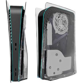 Transparent Faceplate Case for PS5 Cover Plate for PS5 Replacement Case for Disc Playstation 5, Hard Shell Case Shockproof Side Plates Skin for PS5 Disc Version Console Clear