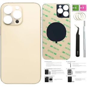 14 Pro Back Glass Replacement for iPhone 14 Pro Back Cover Glass (Space Black, 6.1 Inch) with Pre-Installed Tape +Installation instruction + Repair Tools+ Screen Protector (Silver)