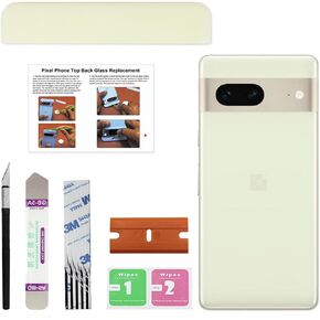 GREEN FUSION Compatible with Pixel 7 Upper Back Glass Cover Replacement (Obsidian)