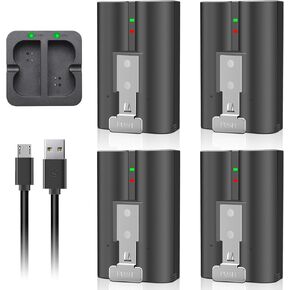4-Pack 6040mAh Replacement Battery with Dual Charger Station for Ring-Doorbell Camera 1/2/3/4/3 plus, Spotlight Camera and Stick Up Cam (2nd and 3rd Gen), Rechargeable V4 Batteries 3.65V Camera Indoor