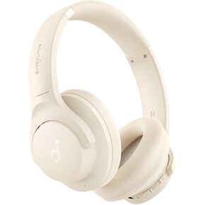 Soundcore by Anker Q20i Hybrid Active Noise Cancelling Headphones, Wireless Over-Ear Bluetooth, 40H Long ANC Playtime, Hi-Res Audio, Big Bass, Customize via an App, Transparency Mode (White) (Renewed)